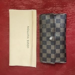 Louis Vuitton Sarah Wallet Damier Ebene Brown